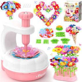 PERRYHOME fabric flower bouquets toy with embossing machine storage for tidy crafting.