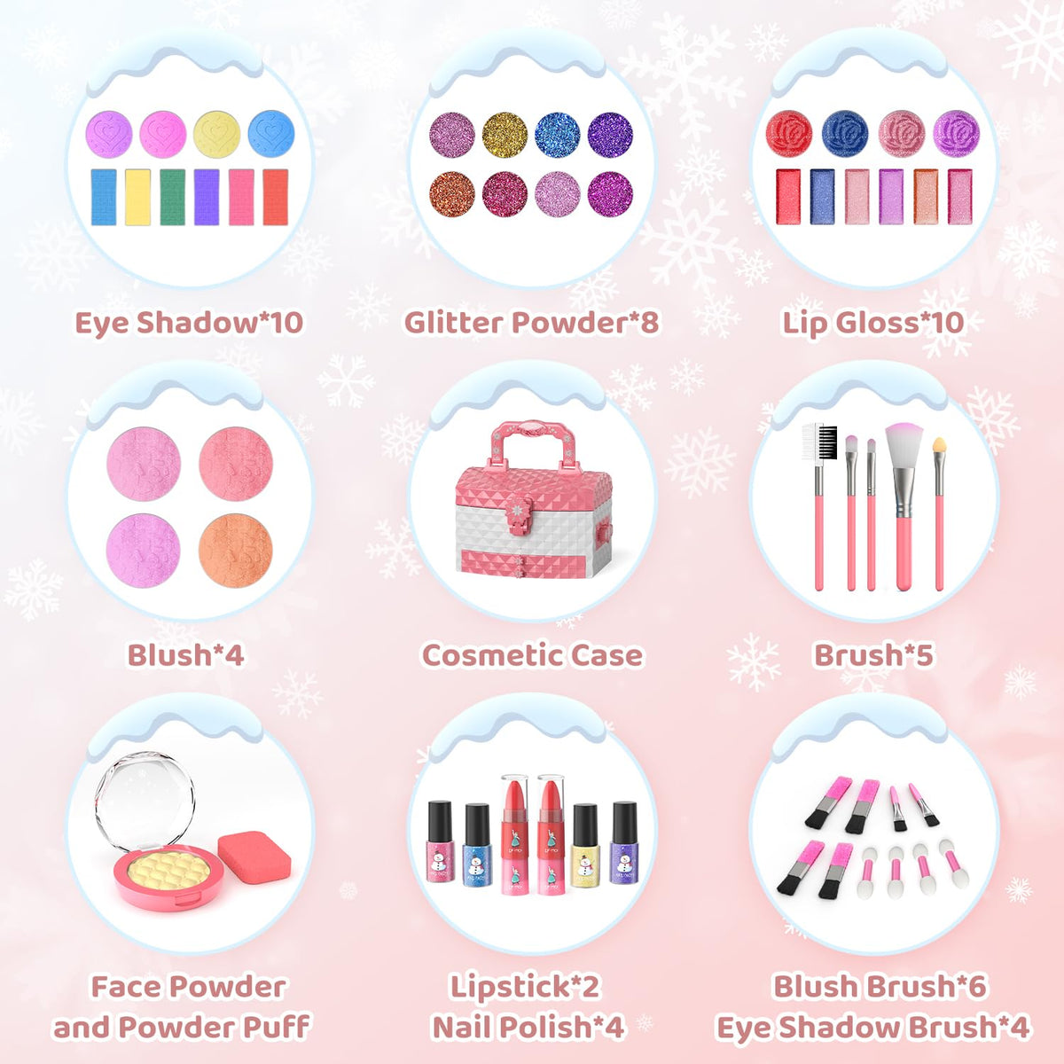 PERRYHOME Frozen makeup tray featuring shimmers for imaginative sessions.