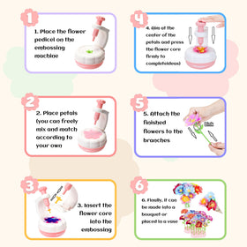 PERRYHOME clear instruction manual guiding STEM inspired flower crafts.