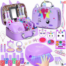 PERRYHOME kids makeup kit unicorn-themed washable for safe creative play.