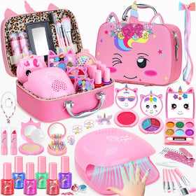 PERRYHOME kids makeup kit unicorn set for creative pretend play