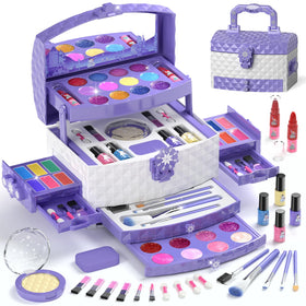 PERRYHOME 56-piece kids makeup set in a box encourages creative play and color exploration
