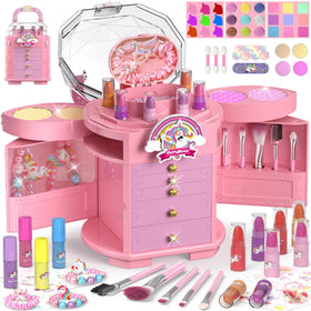 PERRYHOME Kids Makeup Set 63 pcs full kit for creative dress-up fun.