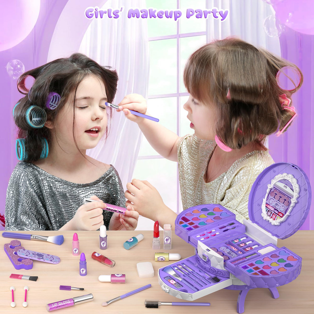 PERRYHOME blush and lip gloss set shown for colorful, age-appropriate creative styling.