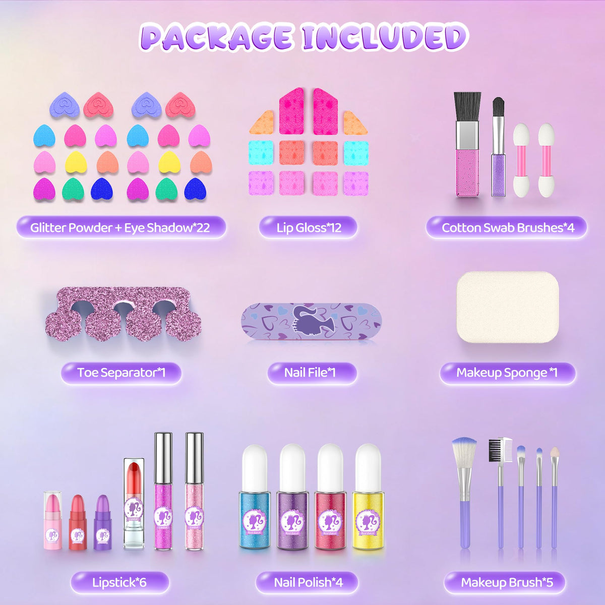 PERRYHOME kids makeup sets eyeshadow palette with 11 shades for playful looks.