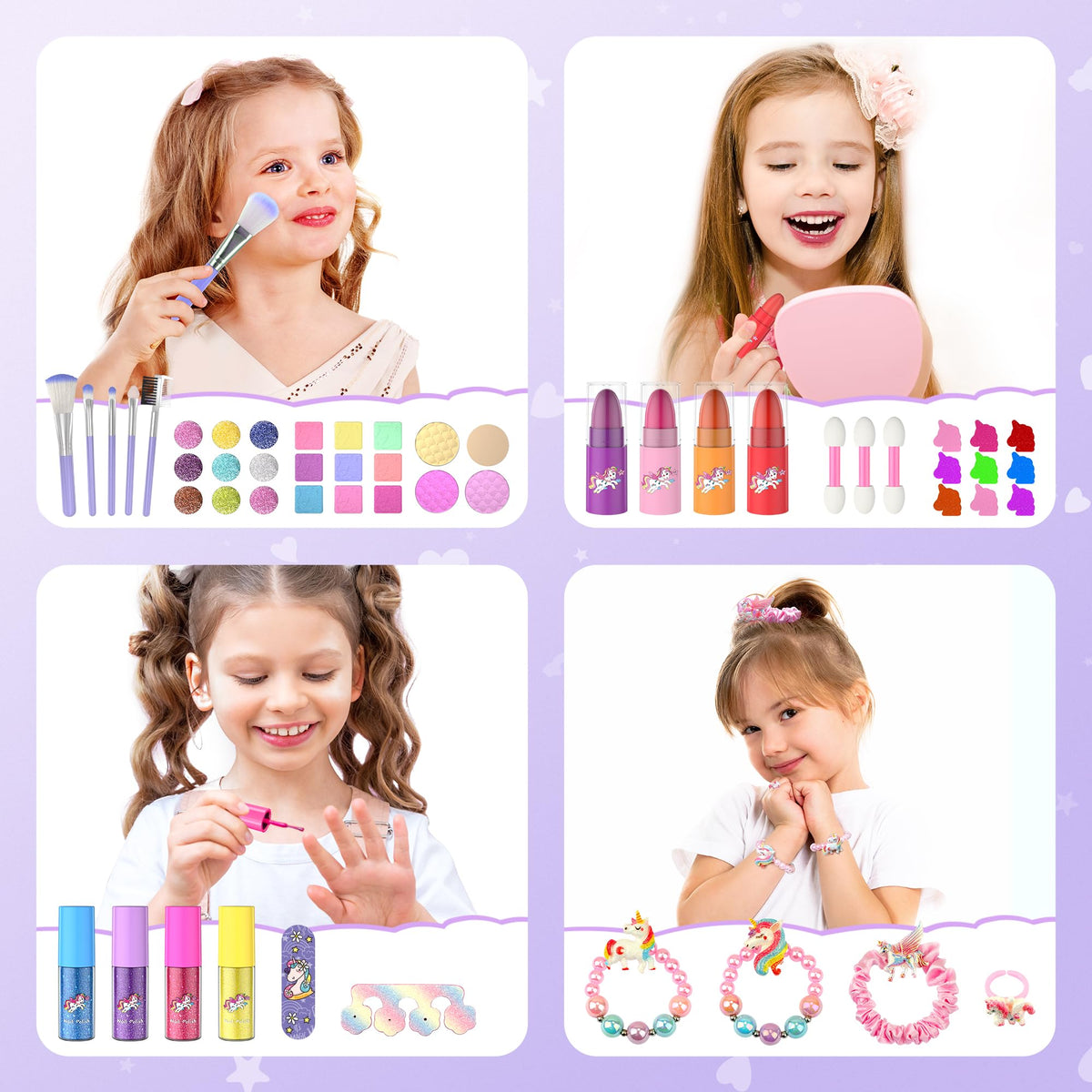 PERRYHOME washable makeup tub and accessories designed for easy cleanup after playtime