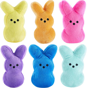 PERUKOYO Easter bunny plush six-pack in six colors, ideal Easter basket fillers
