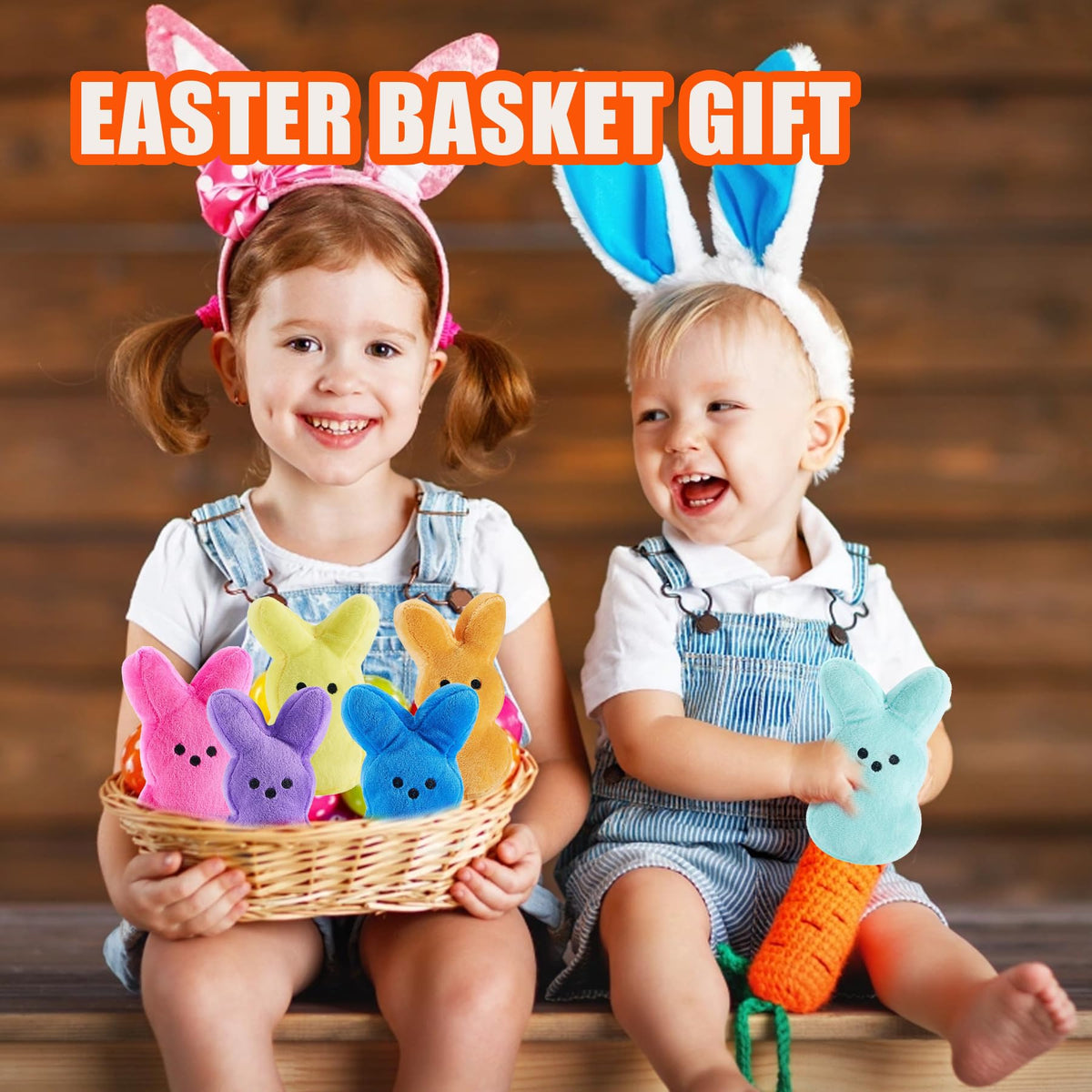 PERUKOYO Easter bunny plush compact size fits Easter baskets.