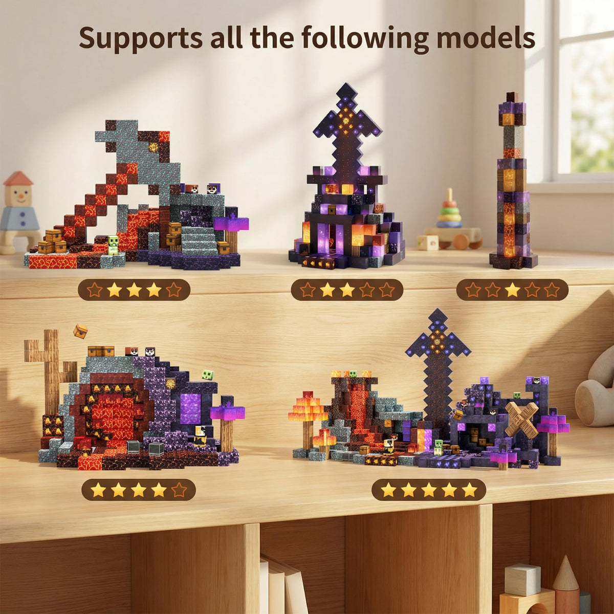Pesyesp magnetic blocks store easily for classroom or travel use.