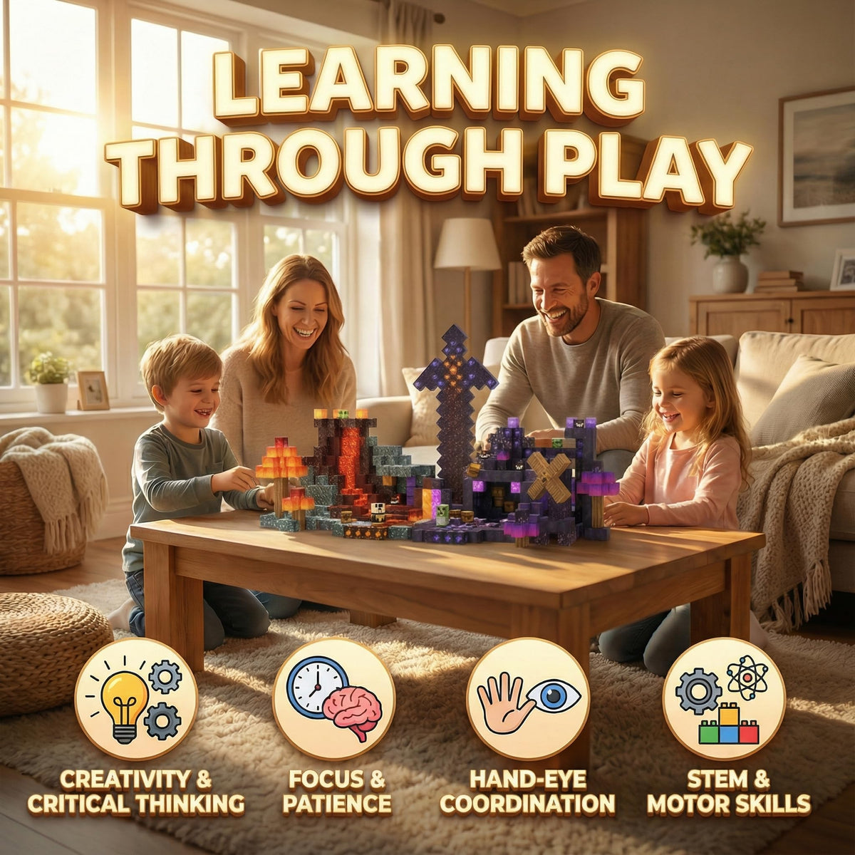 Pesyesp blocks help kids build towers and castles with cooperative play.