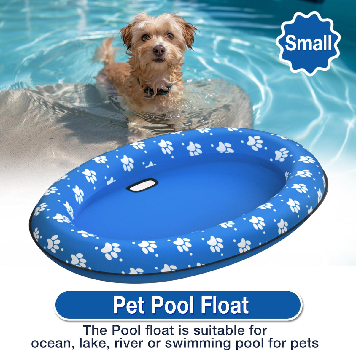 Pet Soft dog float raft floating on water for cooling and play.