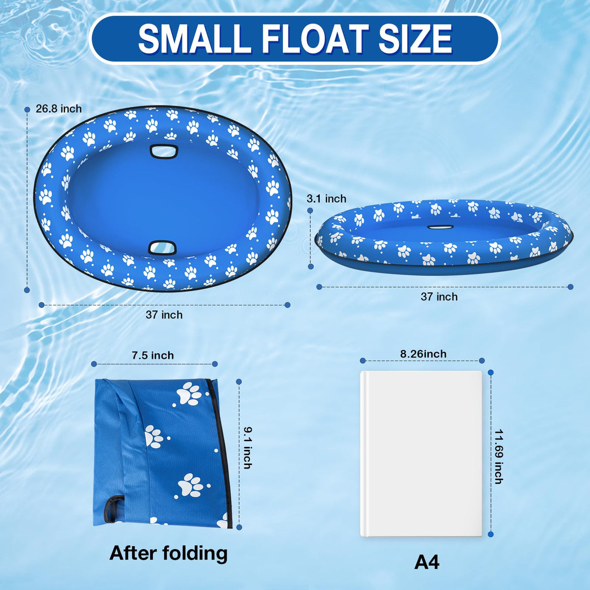 Pet Soft dog float raft inflatable design for quick setup.