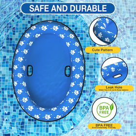 Pet Soft dog float raft with puncture resistant fabric for durability.