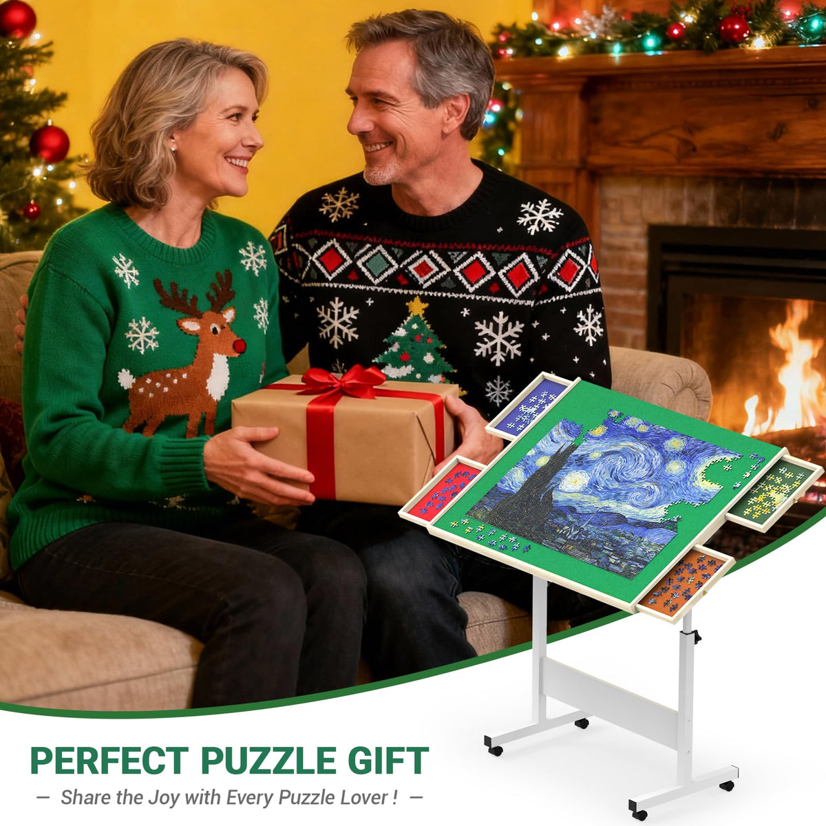 PETAZA dimensions 34-7x26-6 inch board supports diverse puzzle sizes.