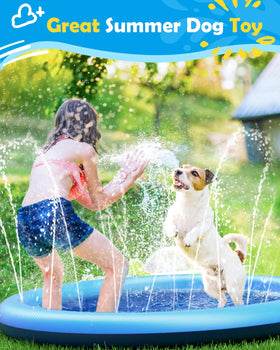 Peteast backyard summer water play mat for dogs and kids