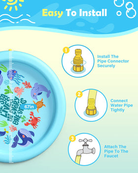 Peteast splash pad folds flat for easy storage after play