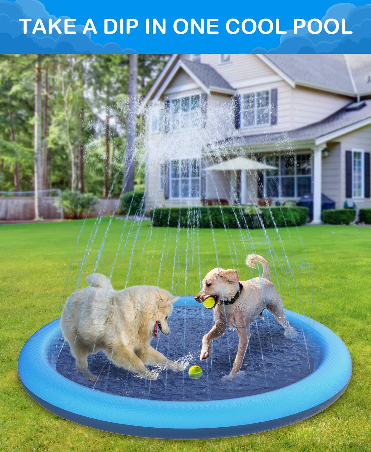 Peteast large anti-slip pool enables safer footing during summer play.