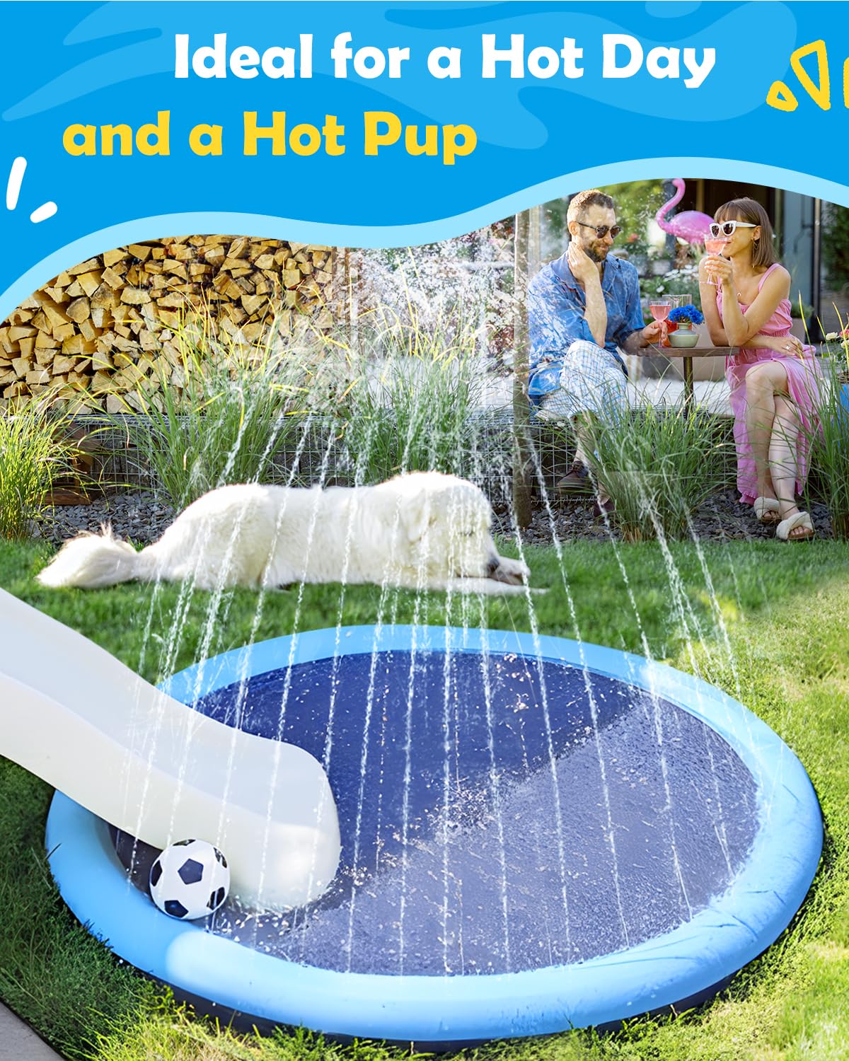 Peteast PVC material ensures safe outdoor cooling and play