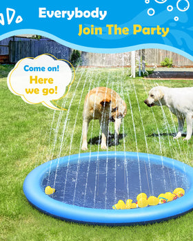 Peteast splash pad showing adjustable water height for customizable play.
