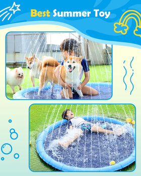  Peteast Splash Pad available in three sizes to fit your space