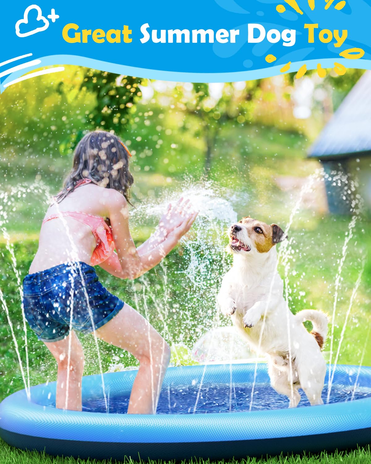 Peteast splash pad available in three sizes to fit various breeds.
