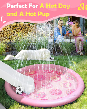 Peteast water spray feature for refreshing play on hot days