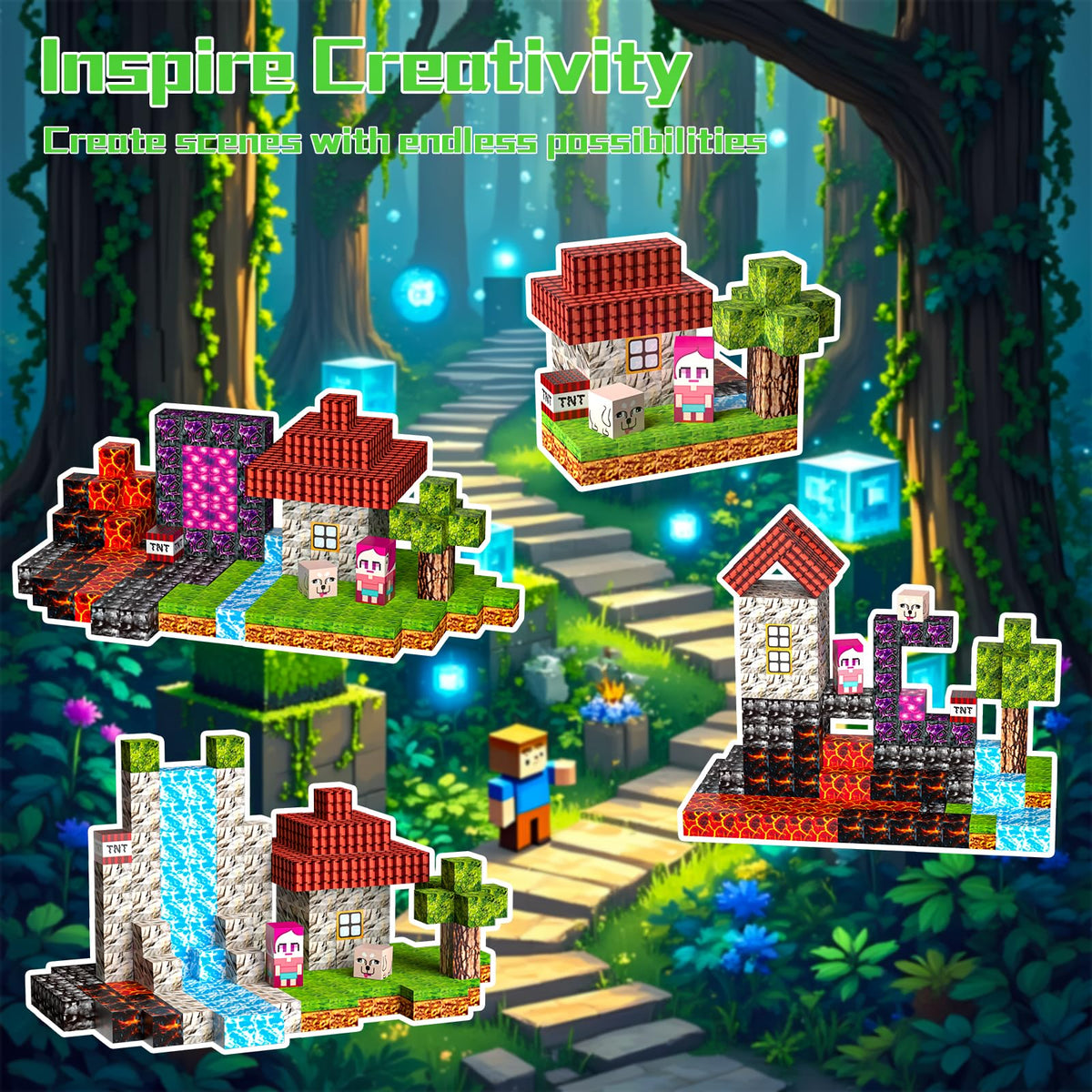 Petenjoy portal and door blocks enable open-ended storytelling and scene transitions