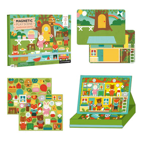 Petit Collage Animal Friends magnetic scene in an easel box for creative play