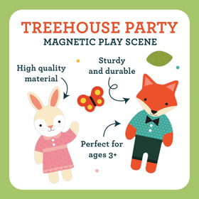 Petit Collage magnetic pieces create various animal picnic scenes