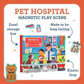 Petit Collage Mag Play Scene Pet Hospital Exam room invites realistic play scenarios