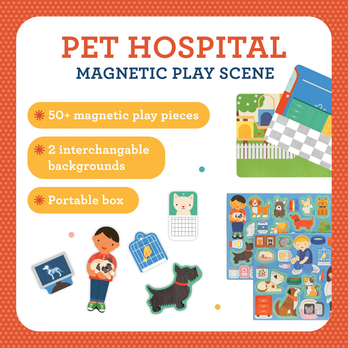 Petit Collage Mag Play Scene Pet Hospital Fish feeding promotes caring role play