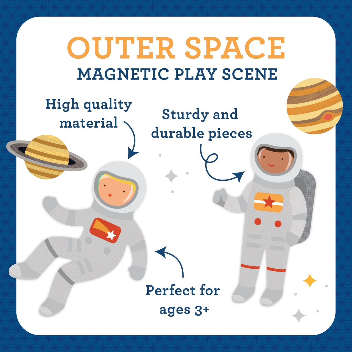 Petit Collage rocket magnet piece with durable, kid-friendly design.