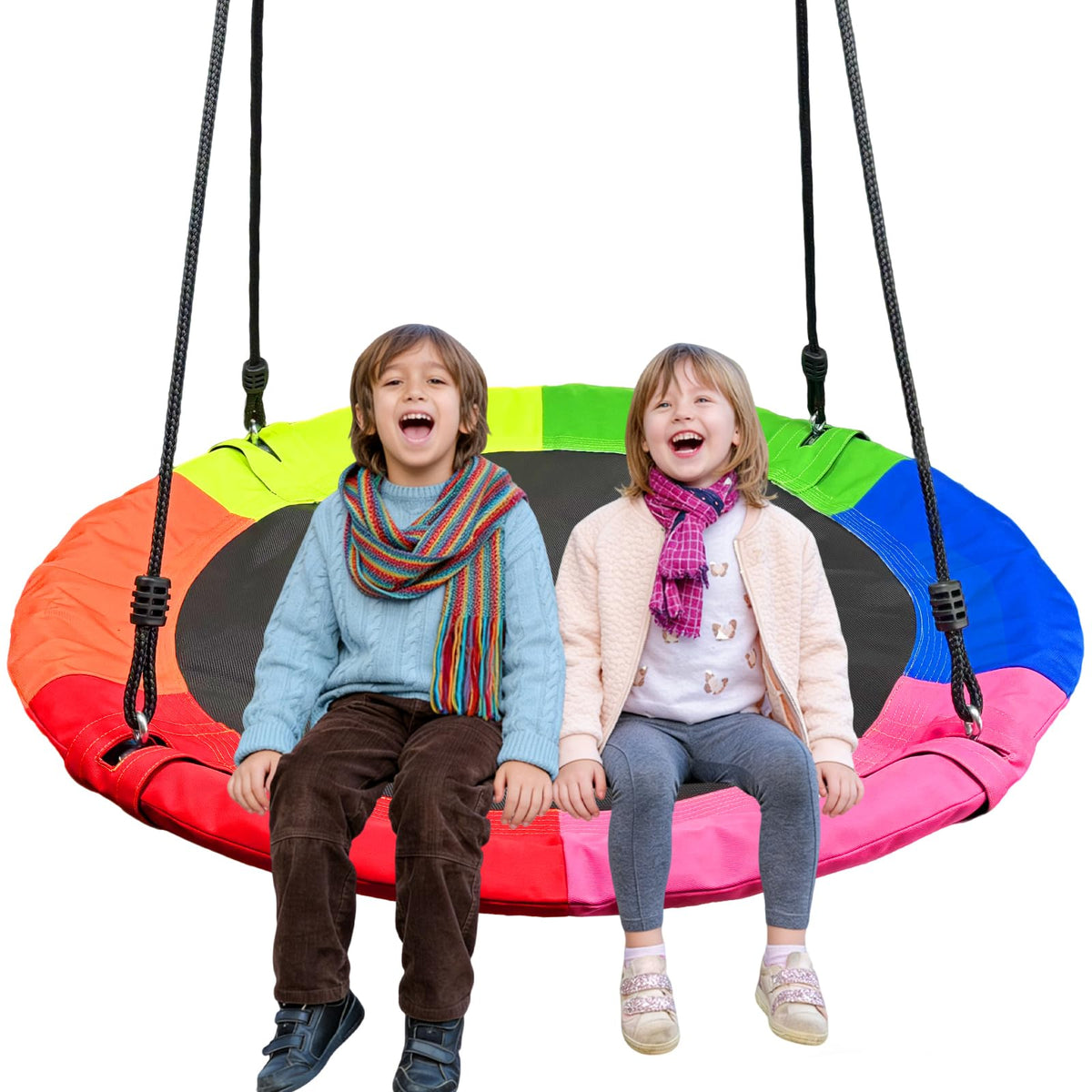 Petjirohot tree swing 40inch seat for roomy backyard fun