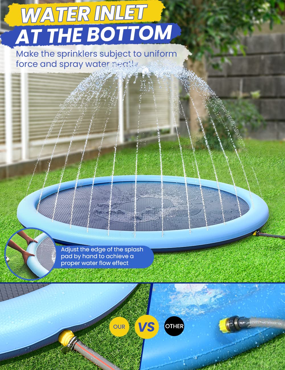 PETOCAT Splash Pad heavy-duty PVC 0.45mm for durable summer fun.
