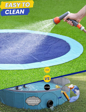 PETOCAT Splash Pad non-slip texture reduces slips during water play.