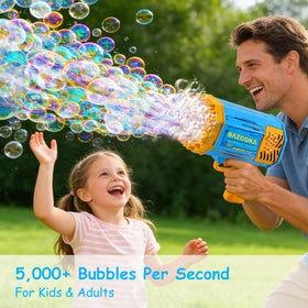 Petrella Bubble Gun with color LED lights for night-time bubble fun.