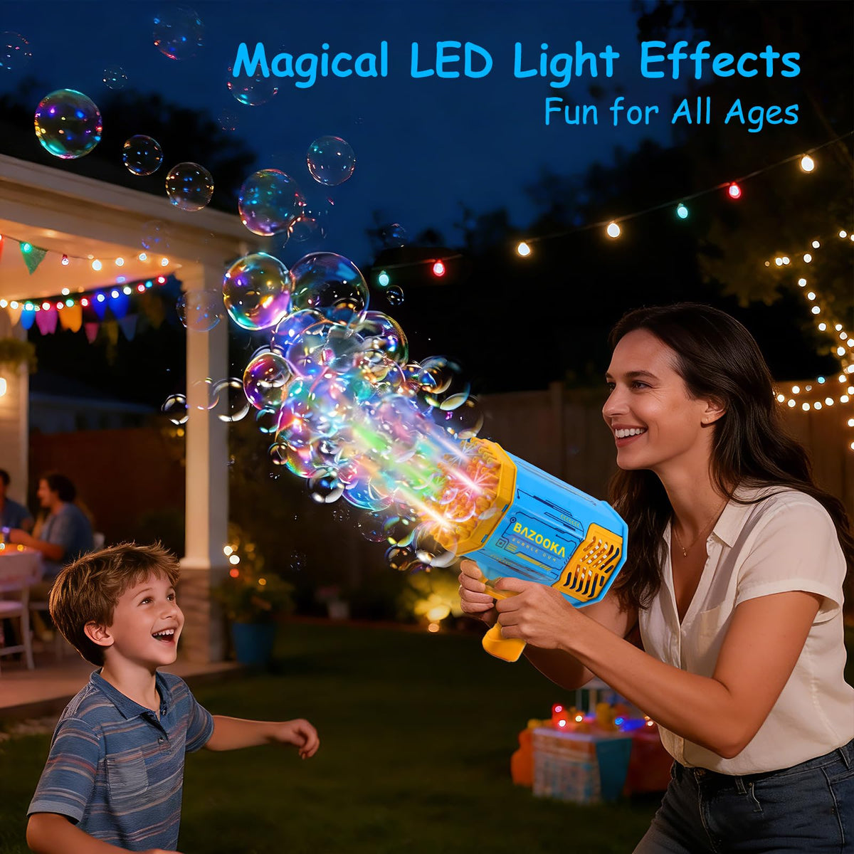 Petrella Bubble Gun rechargeable battery for long-lasting play.