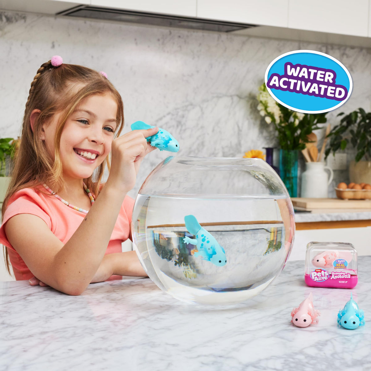 Pets Alive Robo Axolotl On/Off activation offers easy setup
