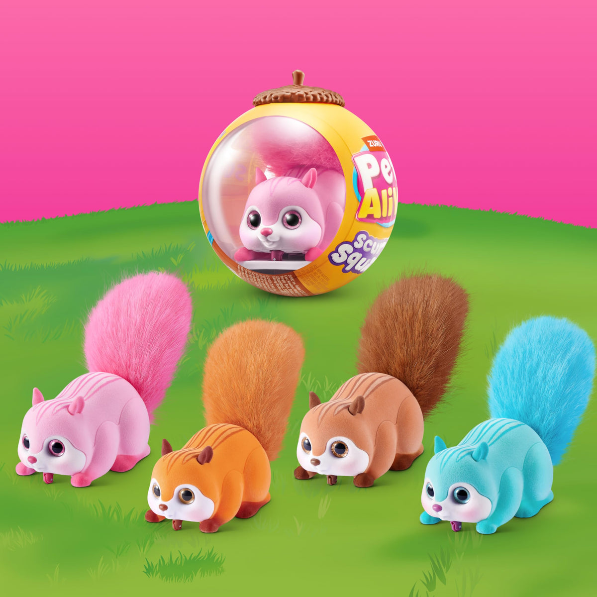Pets Alive Scurry'n Squirrel vibrant colors spark curiosity during playtime.