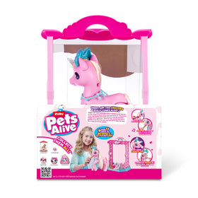 Pets Alive magical unicorn mane can be brushed for stylish looks.