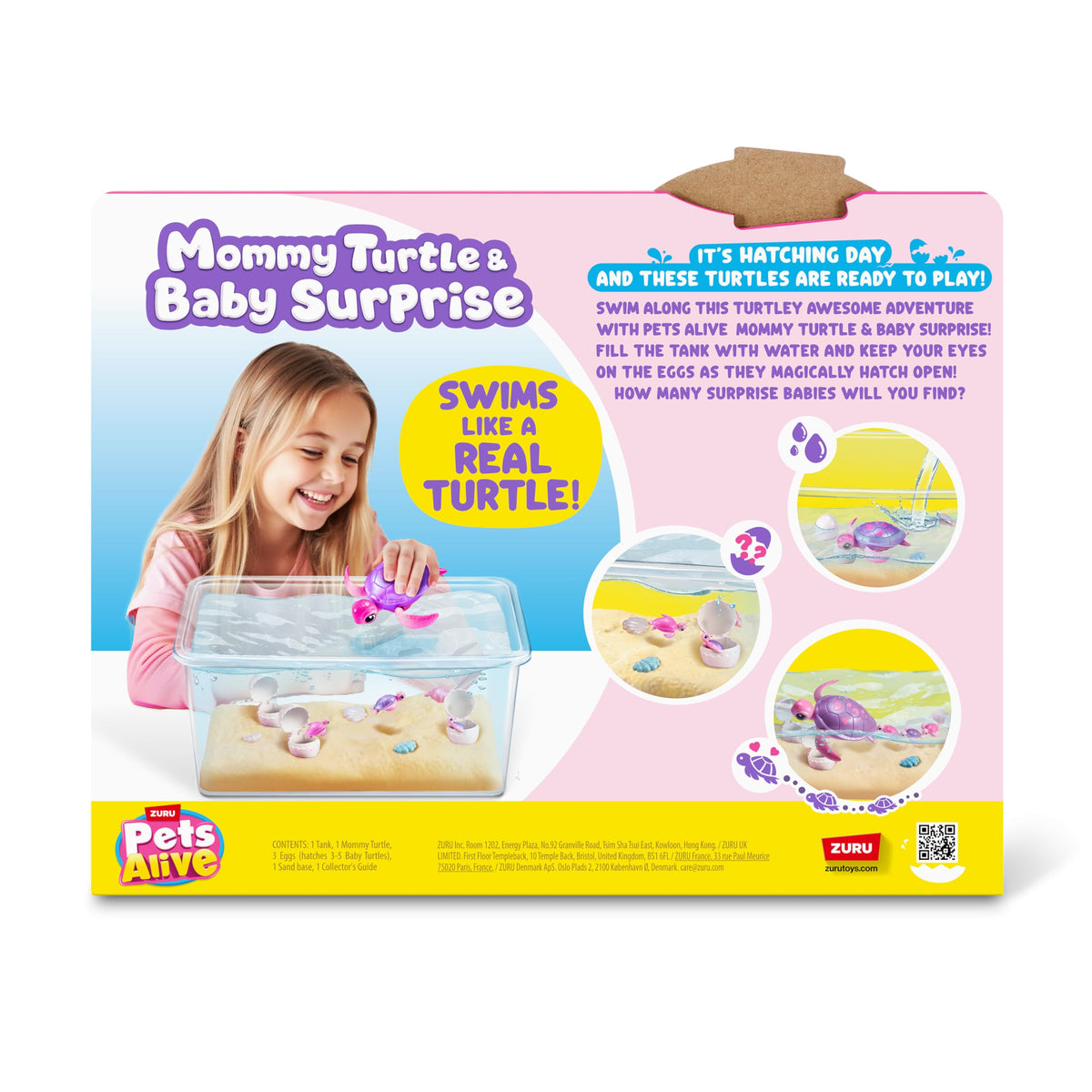 Pets Alive turtle family playtime, watch Mommy Turtle nurture her hatchlings with care.