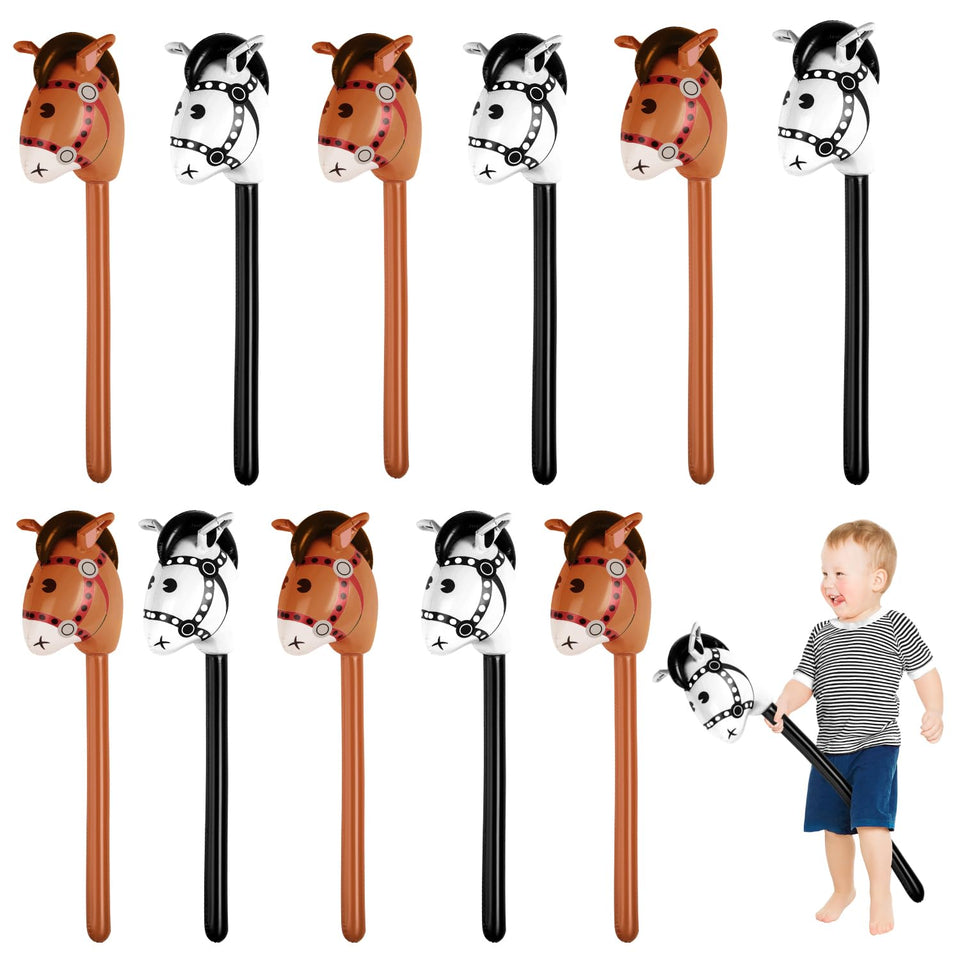 PEUTIER inflatable horse stick 100cm brown for durable party decor