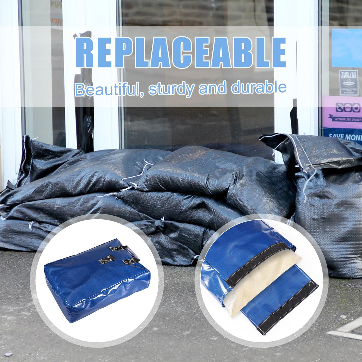 PEUTIER vinyl sandbags act as canopy anchors for stable shade structures.