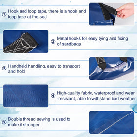 PEUTIER sandbags with hook-and-loop closure for quick, durable attachment.