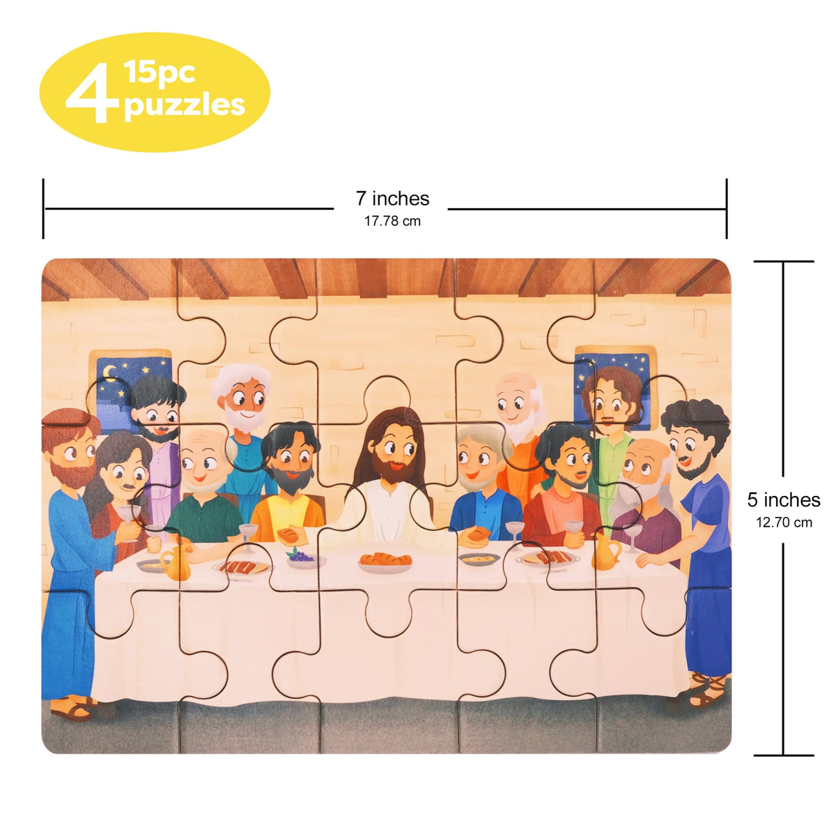 Peyo Pals Bible Puzzles: Fishers of Men scene supports story-based learning for kids