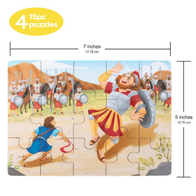 Peyo Pals Noah's Ark puzzle close-up, vivid wooden pieces.