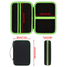 Elastic cord securely holds the tablet inside