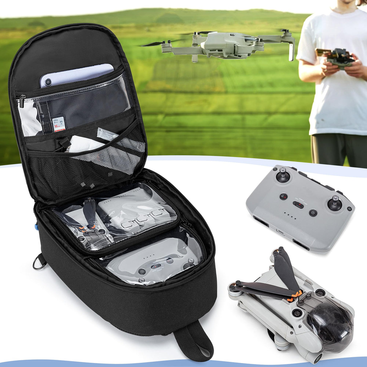PGmoon drone case front zip pocket holds keys and small essentials.