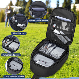 PGmoon drone case RC controller pocket keeps the remote secure and accessible.