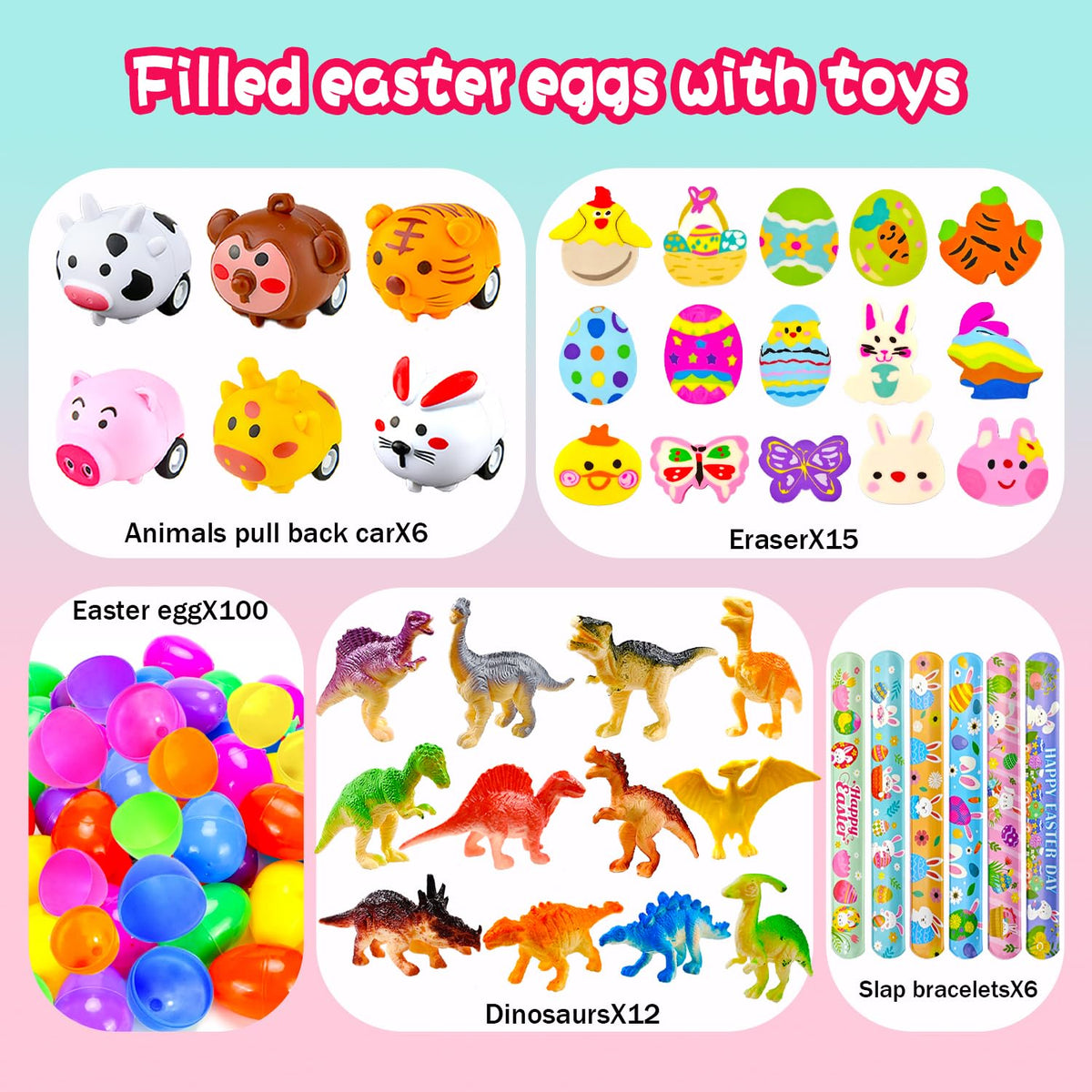 Phaorui Mochi squishy toys inside Easter eggs provide tactile fun for kids.